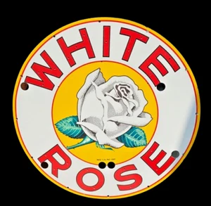 RARE WITE ROSE PORCELAIN ENAMEL NEON SIGN SKIN 30X30 INCHES - Picture 1 of 5