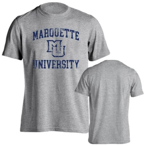 Marquette University Golden Eagles Distressed Retro Logo Short Sleeve T-Shirt - Picture 1 of 14