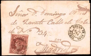 Soria - Edi o 58 - 1863 - Envuelta Mat Fech. Tp. II "Burgo de Osma" - Imagen 1 de 1