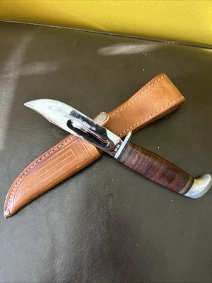 CASE XX 美国 1965 - 80 复古 364 SAB "血槽" 猎刀 原鞘 — 第 1/4 张图片