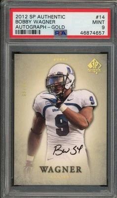 2012 SP Authentic #14 Bobby Wagner Rookie Auto Gold #09/15 PSA 9 - Image 1 of 2