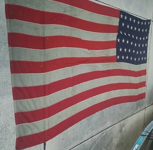 1908-1912 Applied "46" Star United States Of American Flag Large 79"X133" - Picture 1 of 8