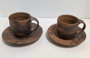 Par de tazas y platillos de café Bizenware - Imagen 1 de 5