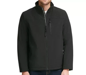 Chaqueta Softshell Ligera Calvin Klein Hombres M Forro Sherpa Negra y Gris $175 - Imagen 1 de 18