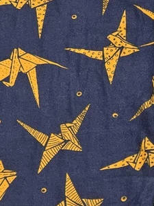 Lularoe OS Leggings- NWOT- Aztec Geometric Print- Origami Birds- Navy and Yellow - Picture 1 of 3