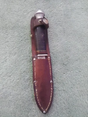 Vintage Rare KINFOLKS USA 315 Fixed Blade Knife With Leather Sheath - Image 1 of 4