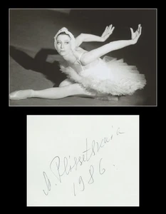 Maïa Plissetskaïa (1925-2015) - Danseuse - Page de livre d'or signée - Paris '86 - Picture 1 of 3