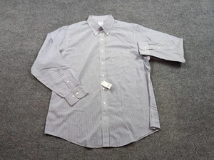 Camisa Brooks Brothers Para Hombre 17-34/35 Azul Rayas Manga Larga Algodón Calce Ajustado - Imagen 1 de 8