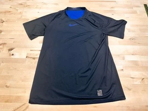 Nike Pro Dri-Fit T-Shirt Herren Large schwarz blau Center Swoosh Kurzarm Tee - Bild 1 von 5