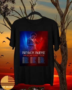 Benson Boone American Heart Tour Black Cotton T-Shirt Full Size S-5XL - Picture 1 of 1
