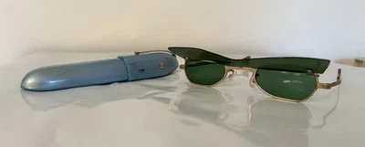 VTG 1960's Green Flip Up KK Spectacles Japan Sunglasses  John Lennon with Case - Image 1 of 4