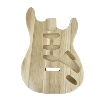 YINFENTE Cuerpo de guitarra eléctrica hágalo usted mismo pastillas SSS paulownia peso ligero sin terminar