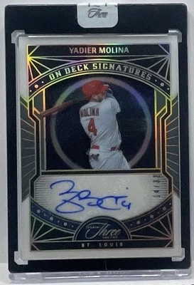 2024 Panini Three and Two On-Deck Signatures Holo Gold Yadier Molina Auto #14/32 - Image 1 of 2