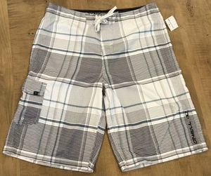 O'Neill Boardshorts Herren 30 weiß kariert Cargotasche Badehose schwarz - Bild 1 von 10