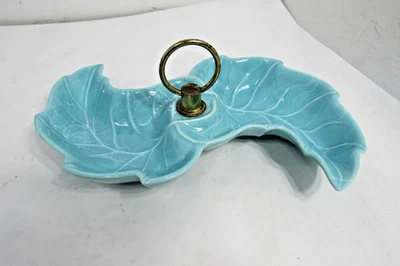 Винтажный California керамики вкус лоток конфеты блюдо бирюзовый синий MCM США NO 9 - Изображение 1 из 4