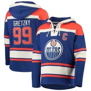 Men's '47 Wayne Gretzky Royal Edmonton Oilers Retired Player Name & Number Lacer - Picture 1 of 4