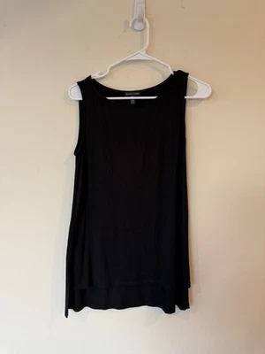 Camiseta sin mangas túnica Eileen Fisher Bateau alta baja negra talla XS clásica suave Foto 1 de 4