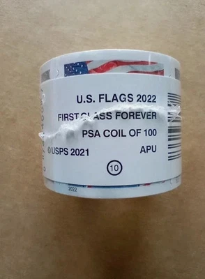 100 卷美国邮政第一类国旗永久邮票 2022 密封批量折扣 — 第 1/3 张图片
