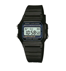 Casio F105W-1A, Illuminator Resin Square Black Uhr, Alarm, Neu mit Batterie, - Bild 1 von 5