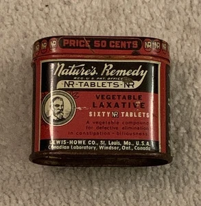 Vintage Nature's Remedy Vegetable Laxative 60 NR Tablets Tin *Made In Canada* - Picture 1 of 7