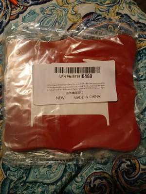 21pc Red Happy Retirement Part Decorations Banner/Garland/Hanging swirls  - Image 1 of 3