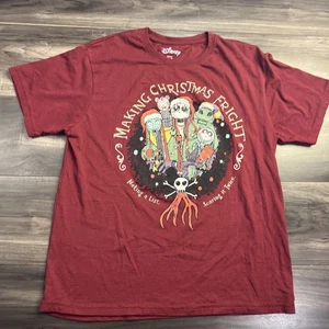 Nightmare Before Christmas  -Making  Christmas Fright T-shirt Large Maroon - Picture 1 of 6