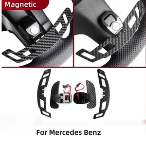 Magnetic Carbon Fiber Paddle Shifters for Mercedes-Benz A B C E S GLA GLC GLE CL - Picture 1 of 9