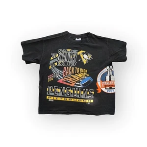 Maglietta NHL Hockey Champions Pittsburgh Penguins 1991 1992 giovanile taglia M 10-12 - Foto 1 di 6