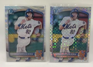 Carson Benge Bowman Chrome Lot Silver Wave Refractor /350 X-Fractor BCP-108 Mets - Picture 1 of 5