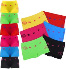 6 LADIES BOXER SHORTS SOFT SEAMLESS UNDERWEAR WOMEN PANTIES BOYSHORTS KISS