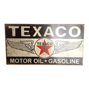 Texaco Wings Tin Metal Sign - Motor Oil & Gasoline - Aviation Fuel - Gas - Texas - Picture 1 of 12