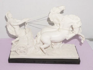 Vintage Santini Roman Chariot Gladiator Art Sculpture Statue Heavy - Picture 1 of 22