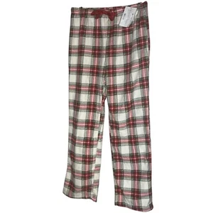 Women's XS Plush Pajama Pants Plaid Holiday Red Green White Comfy Lounge Soft - Picture 1 of 4