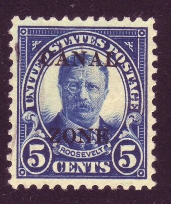 CANAL ZONE - OVPT on 5c US STAMP - SUPERB LOOKING - RP ? - ULTRA LT CANCEL !! - Image 1 of 2