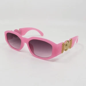 Mode Sonnenbrille Retro Rosa/Rosa Gold Logo Vintage Mode Unregelmäßiges Gestell - Bild 1 von 6