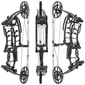 40-65lbs Compound Bow Set Short Axis Steel Ball Dual Use Archery Fishing Hunting - Picture 1 of 15
