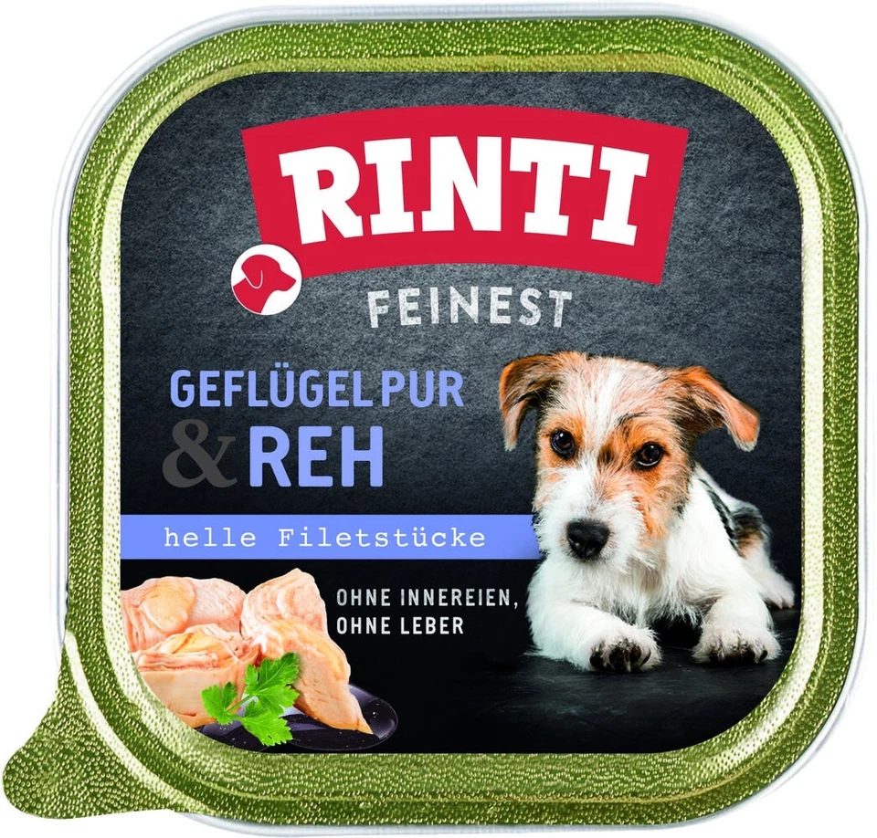 Rinti Feinest Geflügel Pur & Reh 11x 150g Hundenassfutter - Bild 1 von 1