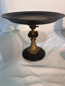 Vintage Bronze Neo Classical Grecian Tazza Compote Bowl Relief Portrait - Picture 1 of 8
