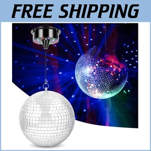 Sound Activated 8" Disco Mirror Ball with Multi-Color LED Lights for Parties - Picture 1 of 10