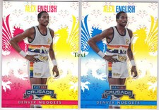 (2) 2013-14 PANINI CRUSADE RED+BLUE #4: ALEX ENGLISH #349 NUGGETS REFRACTOR LOT