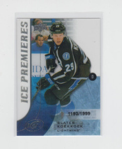15/16 UD Ice Tampa Bay Lightning Slater Koekkoek Ice Premieres RC 102 Ltd #/1999