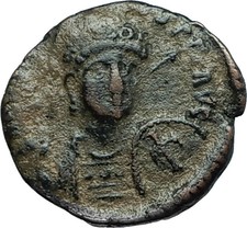 ARCADIUS with CROSS Original 401AD Antioch Authentic Ancient Roman Coin i66292