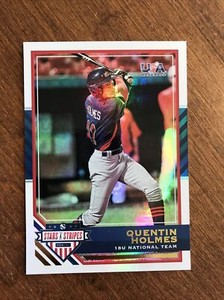 Quentin Holmes 2017 USA Baseball Stars Stripes Gold Team Logo #32 Indians /25