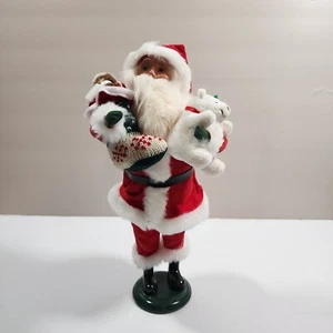 Byers Choice Santa Figure with Toys Stocking and Bear Exclusive Boscovs 2016 HTF - Picture 1 of 12