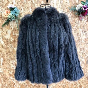 SAGA FOX Fur Coat Long Sleeve Fox Brown Size M Authentic ES1 - Picture 1 of 6