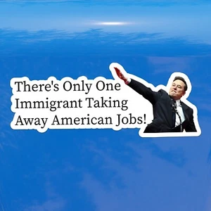 C'è solo un immigrato che porta via lavori americani Elon Musk - Adesivo in vinile - Foto 1 di 5
