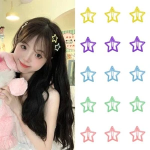 Star Hair Clips Multiple Colors Snap Hair Barrettes for Girls Women Mini Hair... - Picture 1 of 7