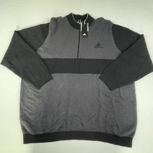 ADIDAS Sports 1/4 Zip Pullover Black Gray Black Stripe Men’s Size XXL - Picture 1 of 7