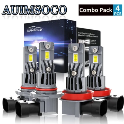 For Kenworth T370 T680 T880 Truck 2013-2022 10000K LED Headlights Bulbs High Low - Image 1 of 4