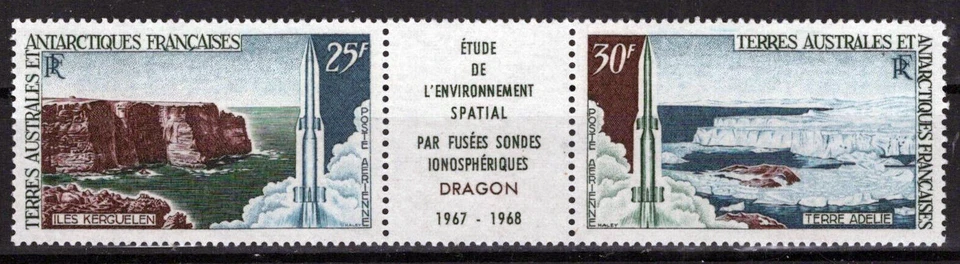 FSAT TAAF C16a MNH Kerguelen Islands and Dragon Rockets ZAYIX FSA-L0004M - Image 1 of 3